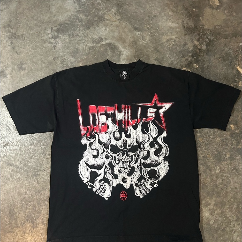 Lost Hills - Flaming Skulls Graphic Tee